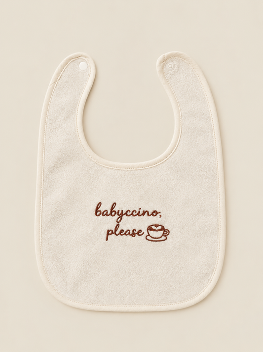 The Babyccino Bib - Terry Towelling Baby Bib